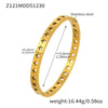 Wholesale Women's Stainless Steel Geometric Bracelet Set Inlaid With Zircon And Plated With 18K Real Gold