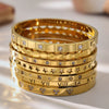 Wholesale Women's Stainless Steel Geometric Bracelet Set Inlaid With Zircon And Plated With 18K Real Gold