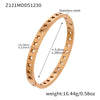 Wholesale Women's Stainless Steel Geometric Bracelet Set Inlaid With Zircon And Plated With 18K Real Gold
