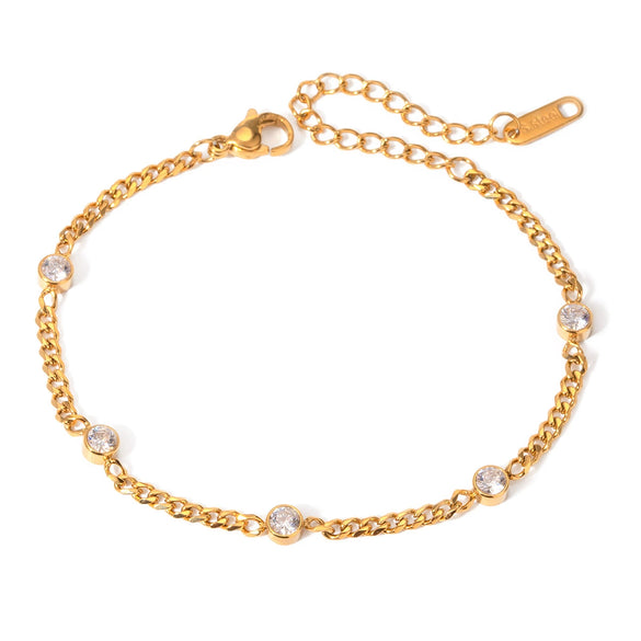 Wholesale Women's Stainless Steel Geometric Bracelet With Electroplating