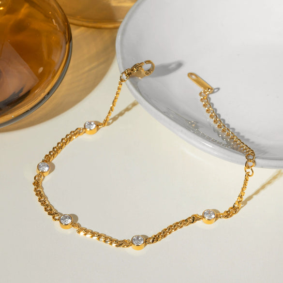 Wholesale Women's Stainless Steel Geometric Bracelet With Electroplating