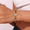 Wholesale Women's Stainless Steel Geometric Braided Mesh Chain Bracelet Electroplated With Blue Turquoise