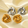 Wholesale Women's Stainless Steel Geometric Braided Stud Earrings With Electroplating