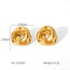 Wholesale Women's Stainless Steel Geometric Braided Stud Earrings With Electroplating