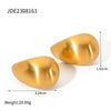 Wholesale Women's Stainless Steel Geometric Brushed And Electroplated Water Drop Hollow Earrings Light Luxury