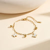 Wholesale Women's Stainless Steel Geometric Butterfly Anklet With Steel Beads Electroplated Original Design