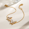 Wholesale Women's Stainless Steel Geometric Butterfly Bracelet With Electroplating