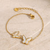 Wholesale Women's Stainless Steel Geometric Butterfly Electroplated Bracelet
