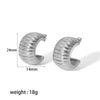 Wholesale Women's Stainless Steel Geometric C Shaped Handmade Electroplated Light Luxury Retro Earrings