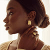 Wholesale Women's Stainless Steel Geometric C Shaped Handmade Electroplated Light Luxury Retro Earrings