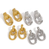 Wholesale Women's Stainless Steel Geometric Circle Electroplated Earrings