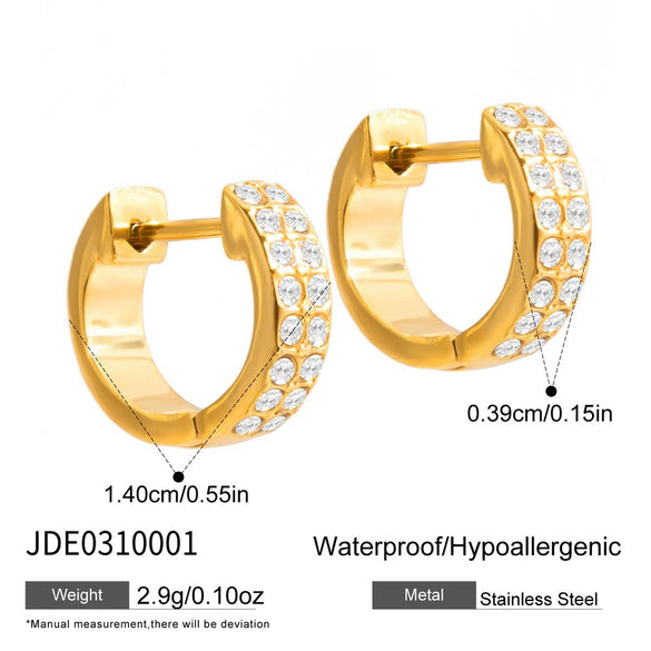 Wholesale Women's Stainless Steel Geometric Circle Pattern Vacuum Plated Earrings
