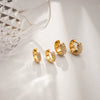 Wholesale Women's Stainless Steel Geometric Circle Pattern Vacuum Plated Earrings