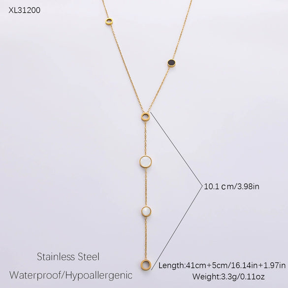 Wholesale Women's Stainless Steel Geometric Clavicle Chain Necklace Electroplated 18K Gold Fashion Ol Style
