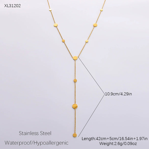 Wholesale Women's Stainless Steel Geometric Clavicle Chain Necklace Electroplated 18K Gold Fashion Ol Style