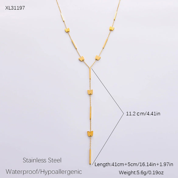 Wholesale Women's Stainless Steel Geometric Clavicle Chain Necklace Electroplated 18K Gold Fashion Ol Style