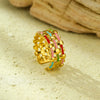 Wholesale Women's Stainless Steel Geometric Colorful Oil Dripping Light Luxury Style Ring 18K Goldplated