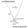 Wholesale Women's 316L Stainless Steel Geometric Cross Clavicle Necklace With 18K Gold Multilayer Colorpreserving Electroplated 5A Zircon Jewelry