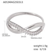 Wholesale Women's 316L Stainless Steel Geometric Cross Fine Twist Finger Ring 18K Gold Plated