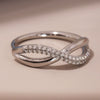 Wholesale Women's 316L Stainless Steel Geometric Cross Fine Twist Finger Ring 18K Gold Plated