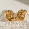 Wholesale Women's Stainless Steel Geometric Cross Knot Electroplated Earrings