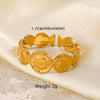 Wholesale Women's Stainless Steel Geometric Cross Ring 18K Gold Plated