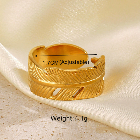 Wholesale Women's Stainless Steel Geometric Cross Ring 18K Gold Plated