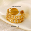 Wholesale Women's Stainless Steel Geometric Cross Ring 18K Gold Plated