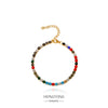 Wholesale Women's Stainless Steel Geometric Crystal Color Zircon Electroplated Bracelet Highend Jewelry