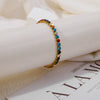 Wholesale Women's Stainless Steel Geometric Crystal Color Zircon Electroplated Bracelet Highend Jewelry