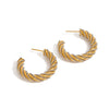 Wholesale Women's Stainless Steel Geometric Cshaped Ball Twist Ins Earrings With Gold And Silver Color Matching And Electroplating Treatment