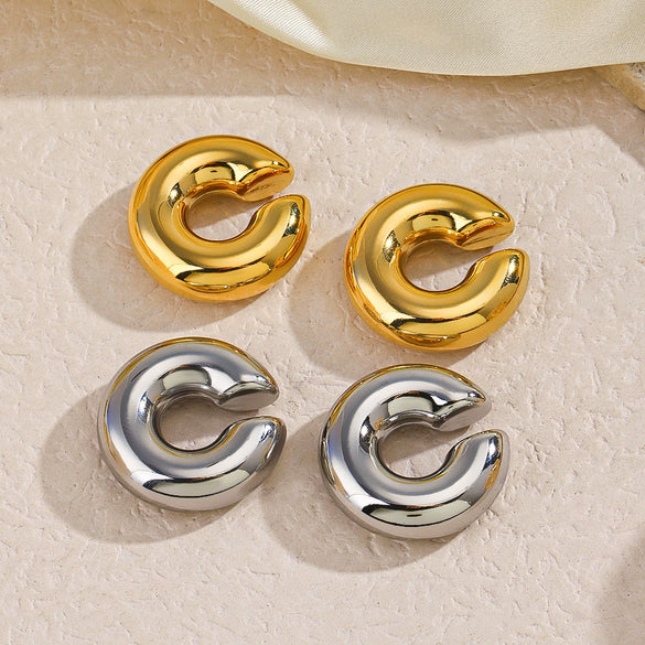 Wholesale Women's Stainless Steel Geometric Cshaped Electroplated Ear Bone Clip