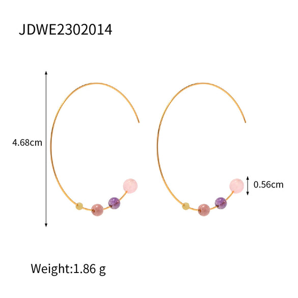 Wholesale Women's Stainless Steel Geometric Cshaped Electroplated Earrings For Spring And Summer