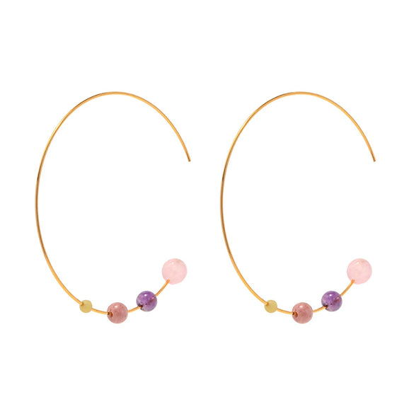 Wholesale Women's Stainless Steel Geometric Cshaped Electroplated Earrings For Spring And Summer