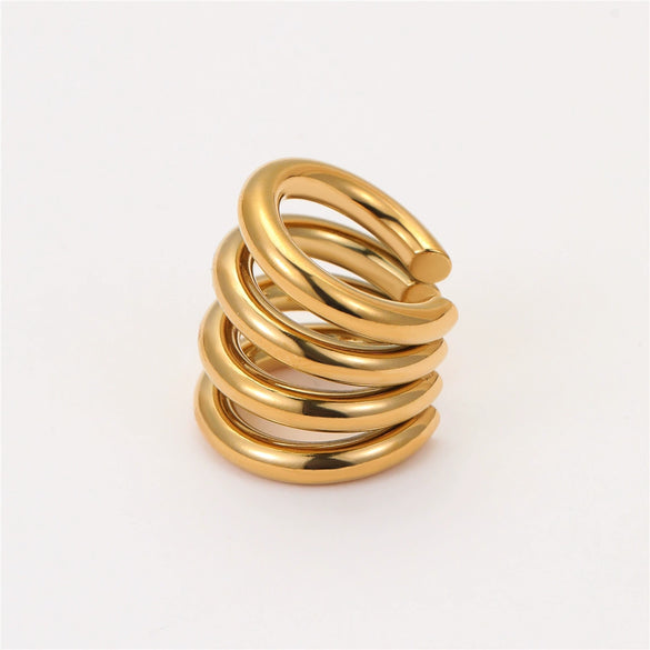 Wholesale Women's Stainless Steel Geometric Cshaped Fashion Cold Wind Electroplated Ear Clip Jewelry
