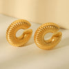 Wholesale Women's Stainless Steel Geometric Cshaped Hollow Ear Clip With Vacuum Plating