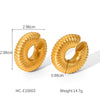 Wholesale Women's Stainless Steel Geometric Cshaped Hollow Ear Clip With Vacuum Plating