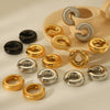 Wholesale Women's Stainless Steel Geometric Cshaped Hollow Ear Clip With Vacuum Plating