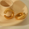 Wholesale Women's Stainless Steel Geometric Cshaped Hollow Ear Clip With Vacuum Plating