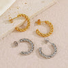 Wholesale Women's Stainless Steel Geometric Cshaped 18K Goldplated Electroplated Earrings