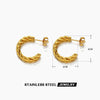 Wholesale Women's Stainless Steel Geometric Cshaped 18K Goldplated Electroplated Earrings