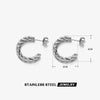 Wholesale Women's Stainless Steel Geometric Cshaped 18K Goldplated Electroplated Earrings