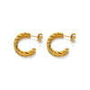Wholesale Women's Stainless Steel Geometric Cshaped 18K Goldplated Electroplated Earrings