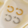 Wholesale Women's Stainless Steel Geometric Cshaped 18K Goldplated Electroplated Earrings