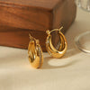 Wholesale Women's Stainless Steel Geometric Cshaped Light Luxury Retro Earrings With Electroplating