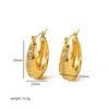 Wholesale Women's Stainless Steel Geometric Cshaped Light Luxury Retro Earrings With Electroplating