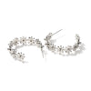 Wholesale Women's Stainless Steel Geometric Cshaped Small Flower Earrings Electroplated