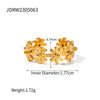 Wholesale Women's Stainless Steel Geometric Daisy Flower Open Ring With Electroplating Design