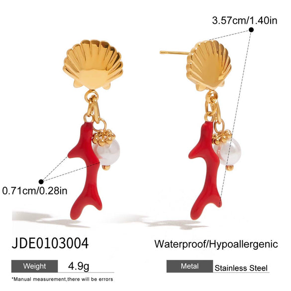 Wholesale Women's Stainless Steel Geometric Design Electroplated Earrings And Pendant
