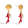 Wholesale Women's Stainless Steel Geometric Design Electroplated Earrings And Pendant